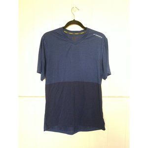 BROOKS Run Happy Mens v-Neck Running Athletiuc Shirt M Blue